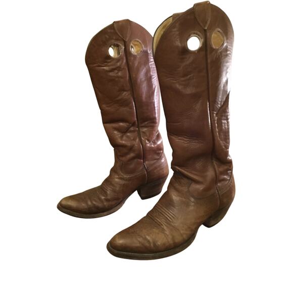 Justin H1417 Brown Leather Cowboy/Western Boots Sz 7D - Picture 6 of 8